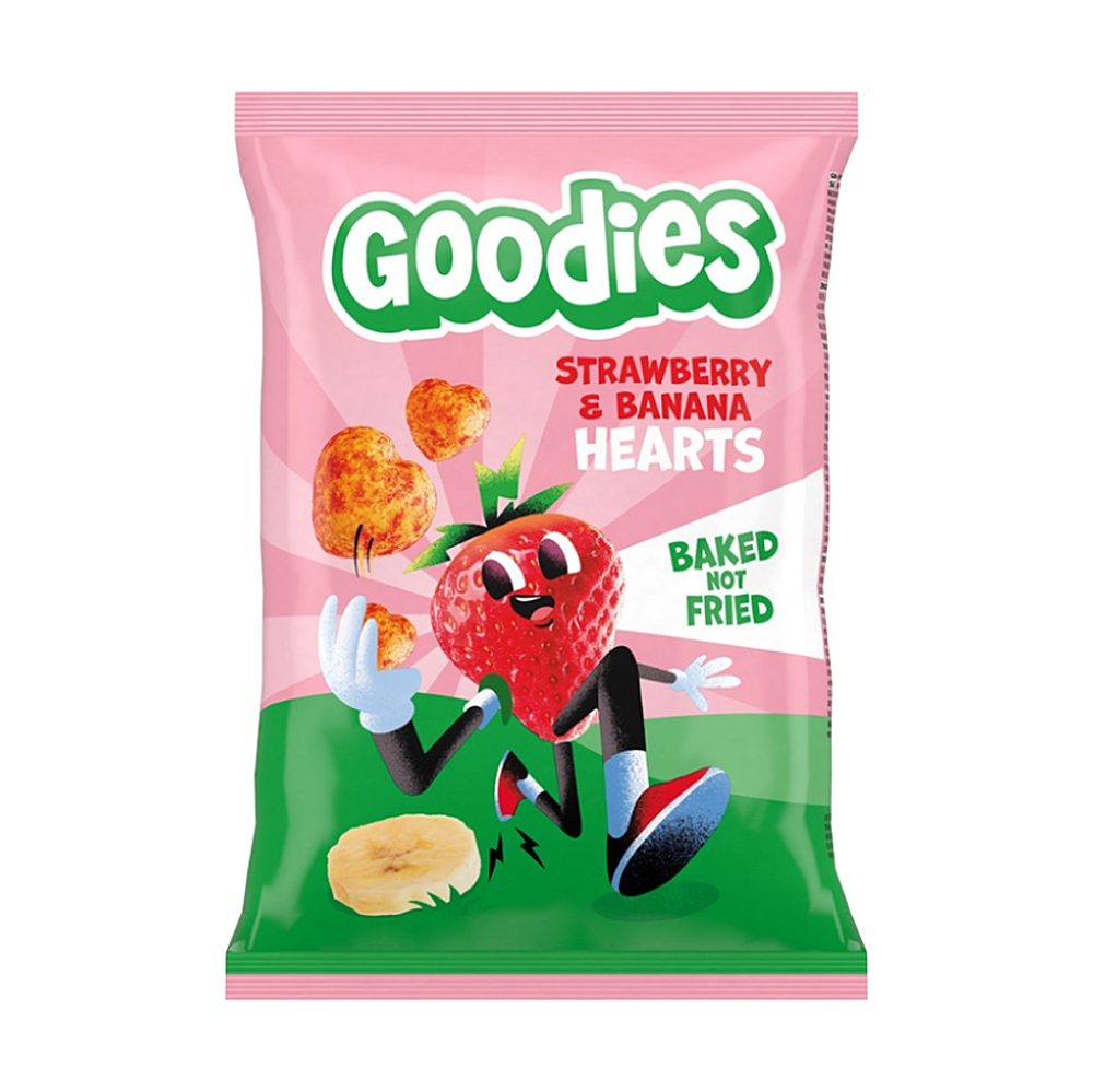 GOODIES Chrumky srdiečka banán a jahoda 30 g
