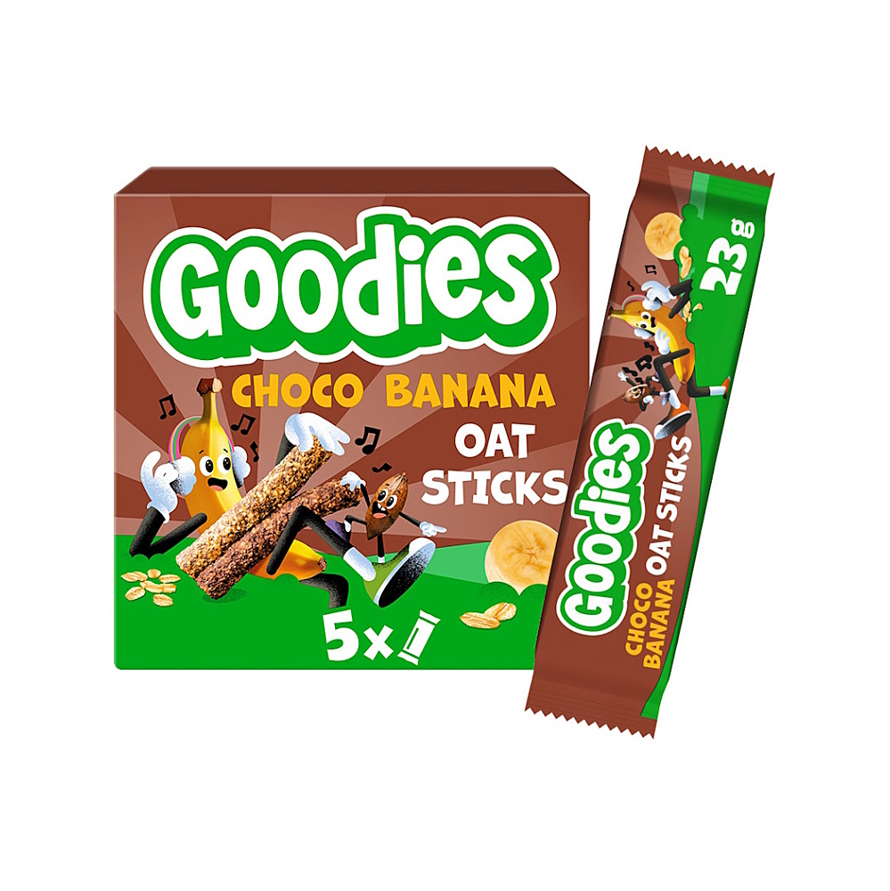 GOODIES Ovsené tyčinky kakao a banán 5 x 23 g