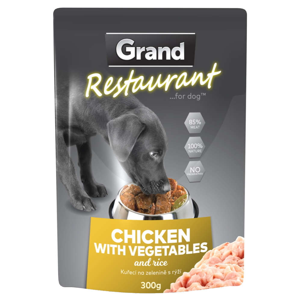 E-shop GRAND Restaurant kuracie na zelenine vrecko pre psov 300 g