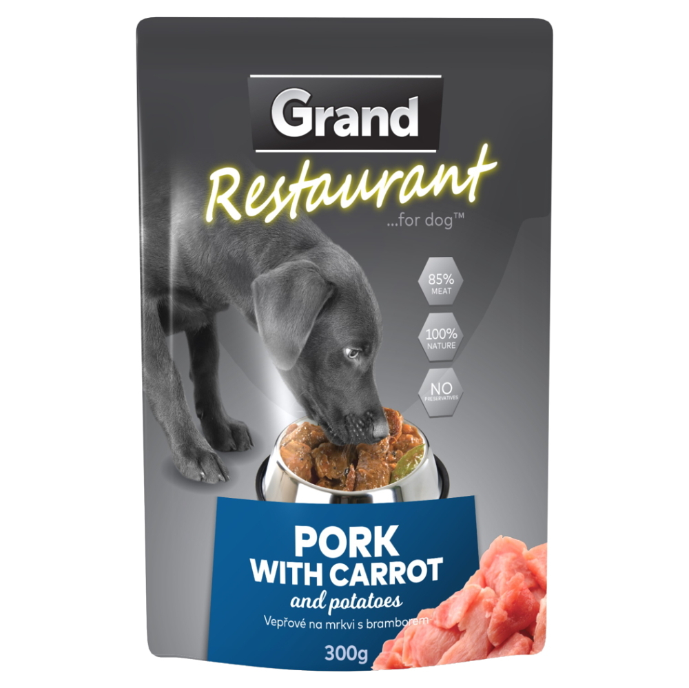 E-shop GRAND Restaurant bravčové na mrkve kapsička pre psov 300 g