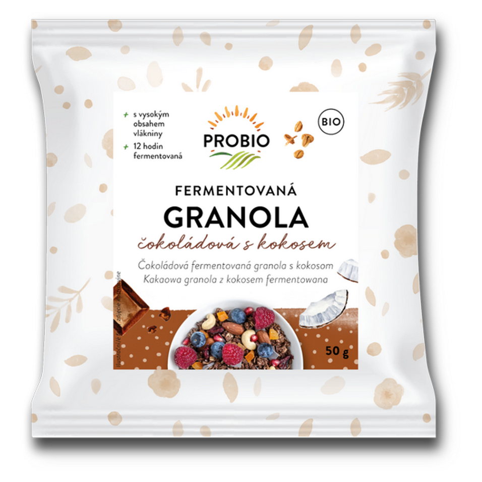 PROBIO Granola fermentovaná čokoládová s kokosom BIO 50 g
