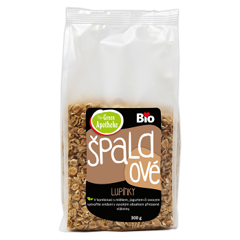 GREEN APOTHEKE Lupienky špaldové BIO 300 g (Cereálne lupienky) - Jednozložkové, Jednodruhové