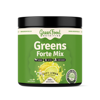 GREENFOOD NUTRITION Greens forte mix juicy lemon 240 g (Detoxikácia celého tela) - Viaczložkové