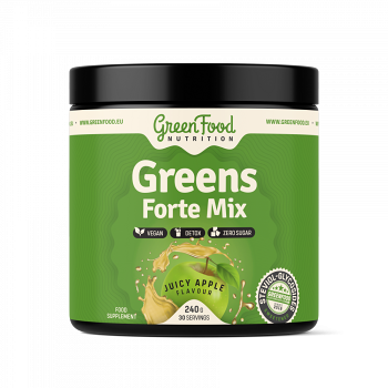 GREENFOOD NUTRITION Greens Forte Mix šťavnaté jablko 240 g (Detoxikácia celého tela) - Viaczložkové