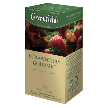 GREENFIELD Black strawberry gourmet čierny čaj 25 vrecúšok