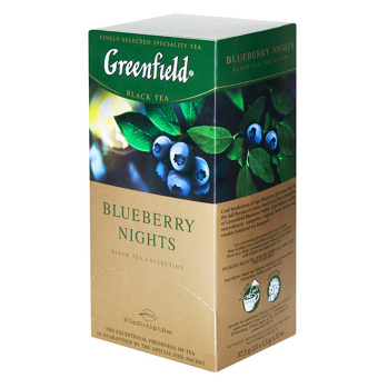 GREENFIELD Black blueberry nights čierny čaj 25 vrecúšok