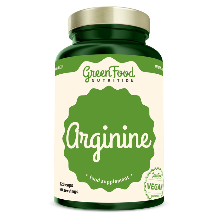 GreenFood Nutrition Arginine regenerácia a rast svalov 120 cps