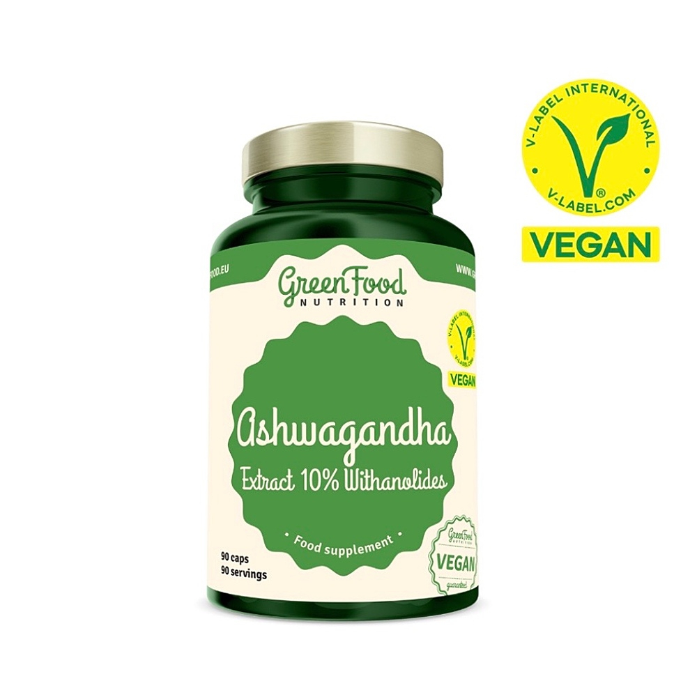 GreenFood Nutrition Ashwagandha Extract 10 % Withanolides podpora psychickej pohody 102 g kúpite na Mojalekaren.sk