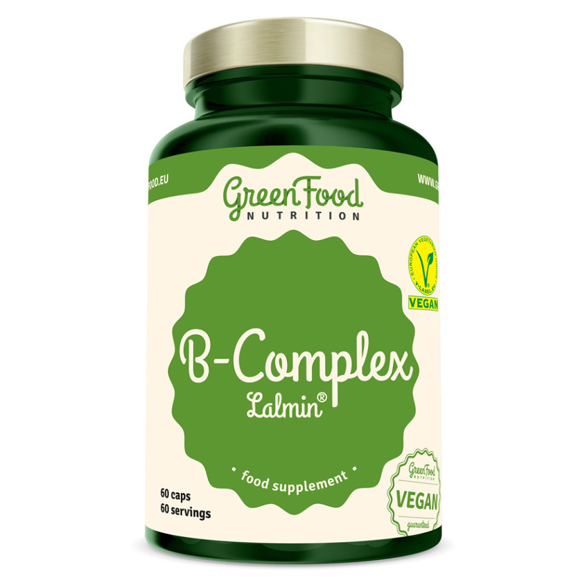 GreenFood Nutrition B-Complex Lalmin® kapsuly na normálnu činnosť nervovej sústavy a pre krásnu pleť 60 cps kúpite na Mojalekaren.sk