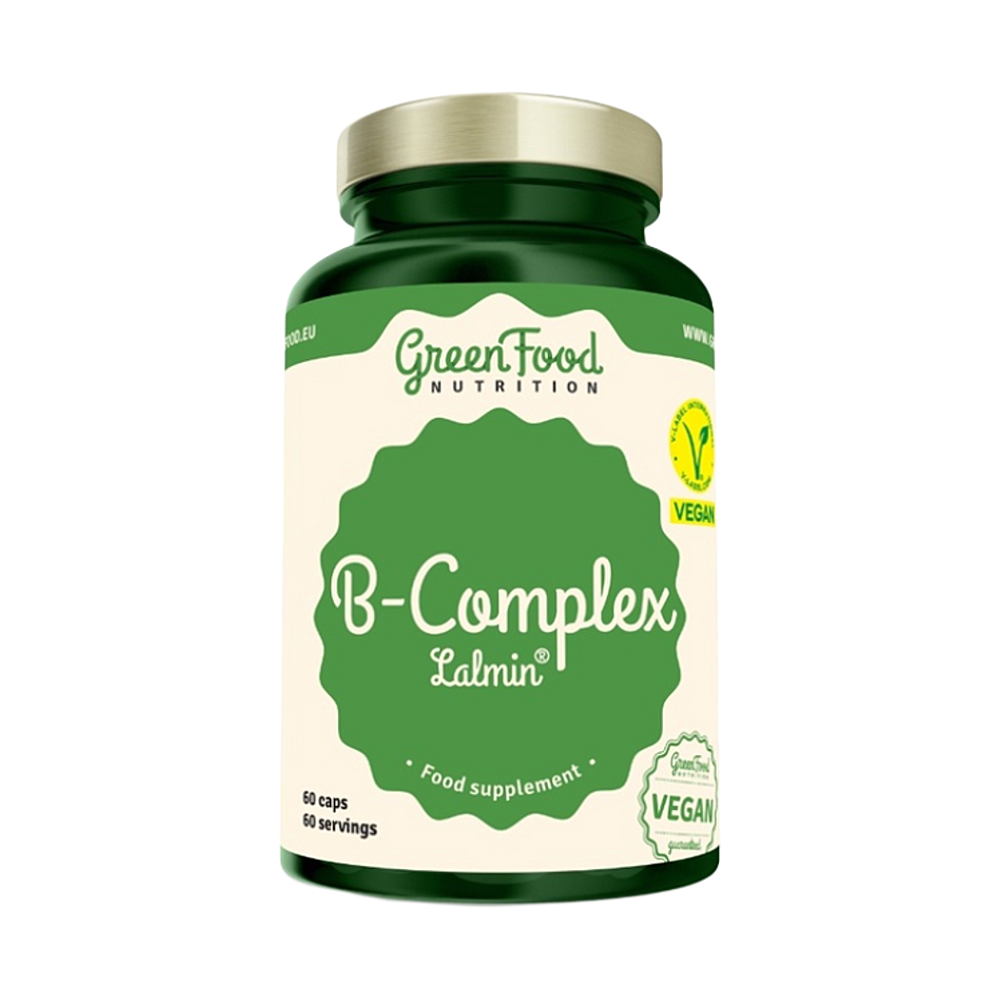 GreenFood Nutrition B-Complex Lalmin® kapsuly na normálnu činnosť nervovej sústavy a pre krásnu pleť 60 cps kúpite na Mojalekaren.sk