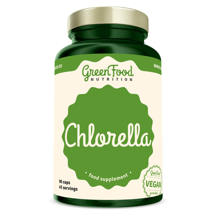 GreenFood Nutrition Chlorella kapsuly na detoxikáciu organizmu a podporu imunity 90 cps