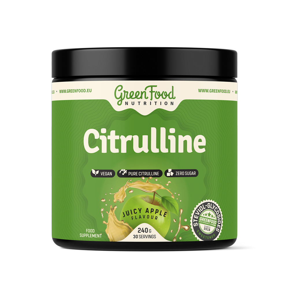 GreenFood Nutrition Citrulline podpora športového výkonu príchuť Juicy Apple 240 g