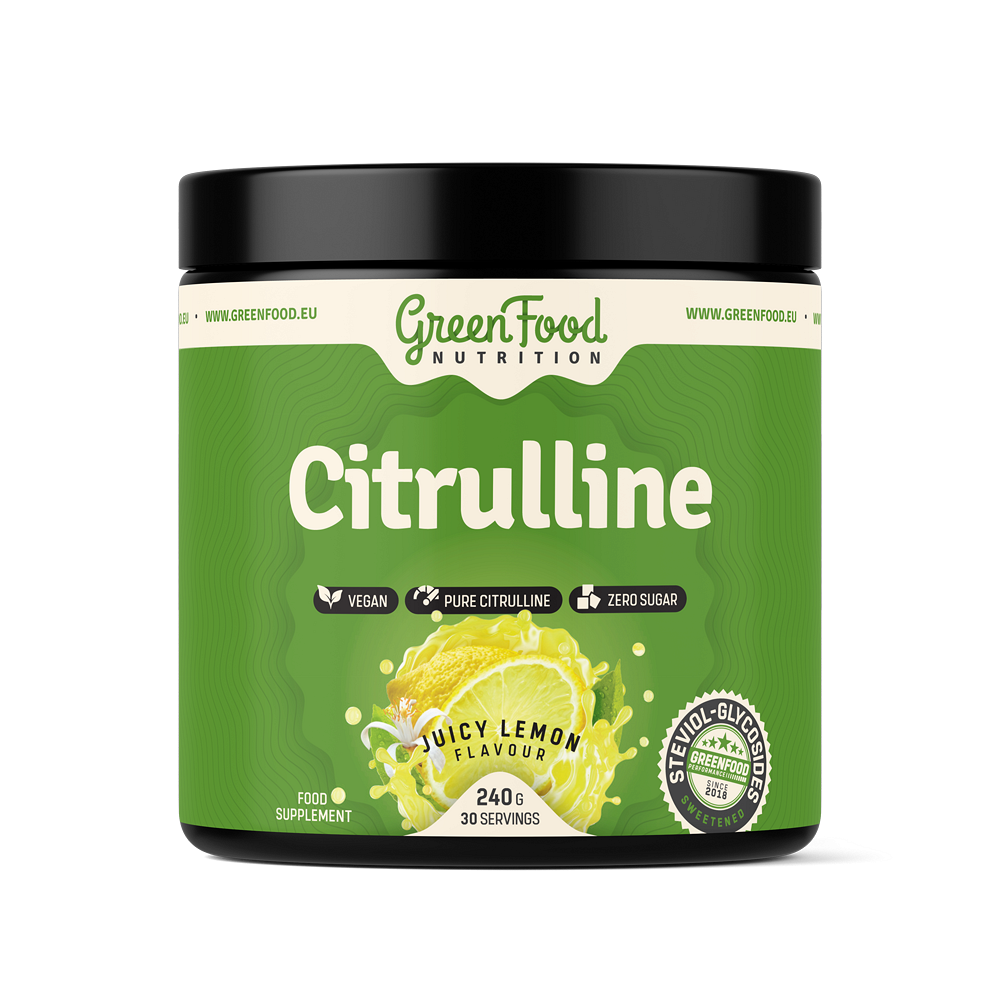 GreenFood Nutrition Citrulline podpora športového výkonu príchuť Juicy Lemon 240 g