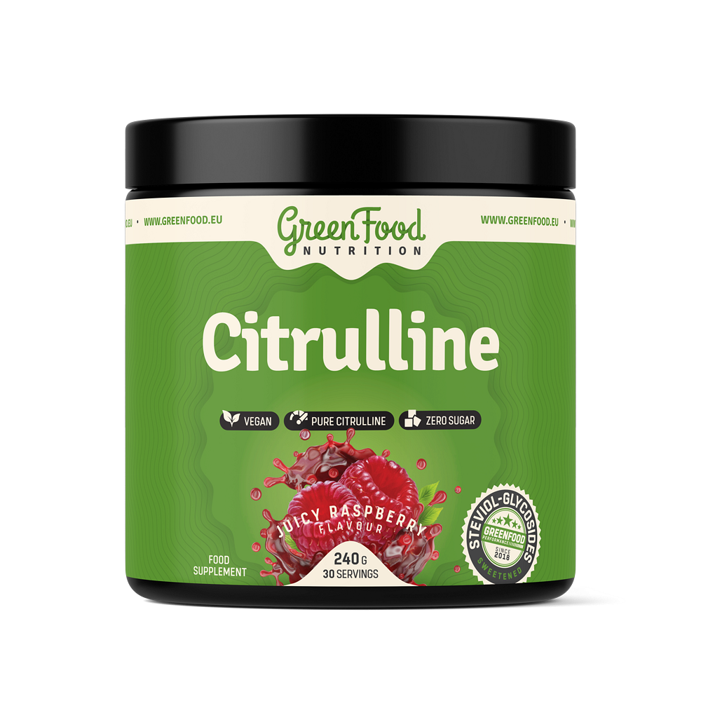 GreenFood Nutrition Citrulline podpora športového výkonu príchuť Juicy Raspberry 240 g