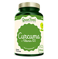 GREENFOOD NUTRITION Kurkuma a vitamín D3 90 kapsúl