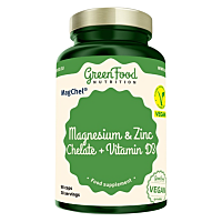 GREENFOOD NUTRITION Horčík a zinok cheláty + vitamín D3 90 kapsúl