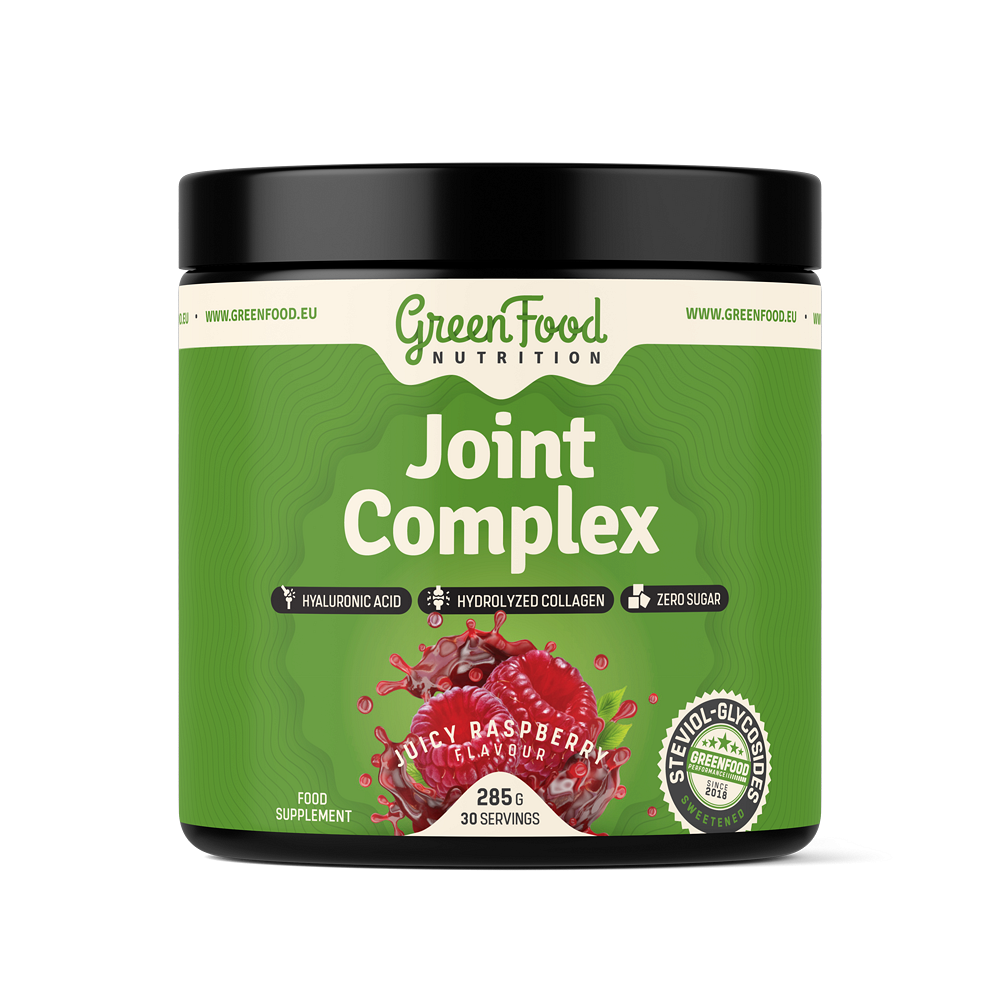 GreenFood Nutrition Joint Complex prášok na podporu normálneho stavu kĺbov príchuť Juicy Raspberry 285 g