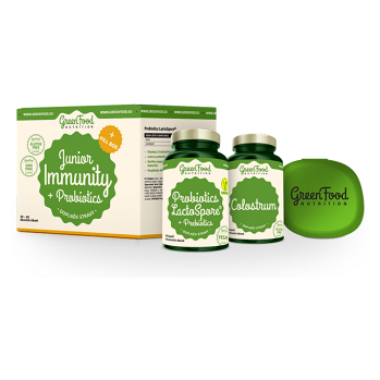 GREENFOOD NUTRITION Junior Immunity&prebiotics Colostrum 60 kapsúl a Probiotiká 60 kapsúl + PILLBOX