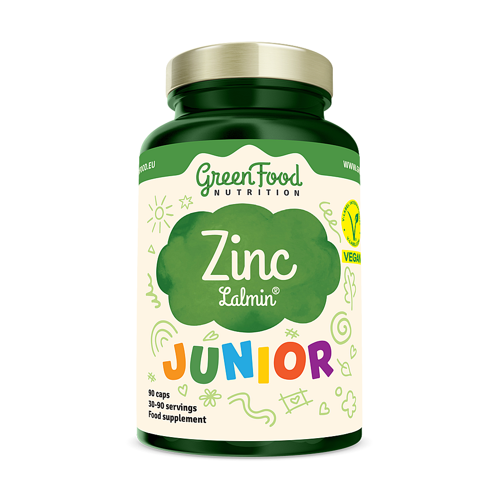 GreenFood Nutrition Junior Zinc Lalmin kapsuly na podporu imunitného systému 38.7 g