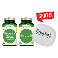 GREENFOOD NUTRITION Magnesium chelate 90 kapsúl + vitamín D3 60 kapsúl