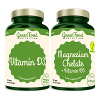 GREENFOOD NUTRITION Magnesium chelate 90 kapsúl + vitamín D3 60 kapsúl