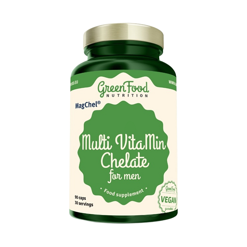 GreenFood Nutrition Multi VitaMin Chelate for Men kapsuly s multivitamínovým komplexom 90 cps kúpite na Mojalekaren.sk