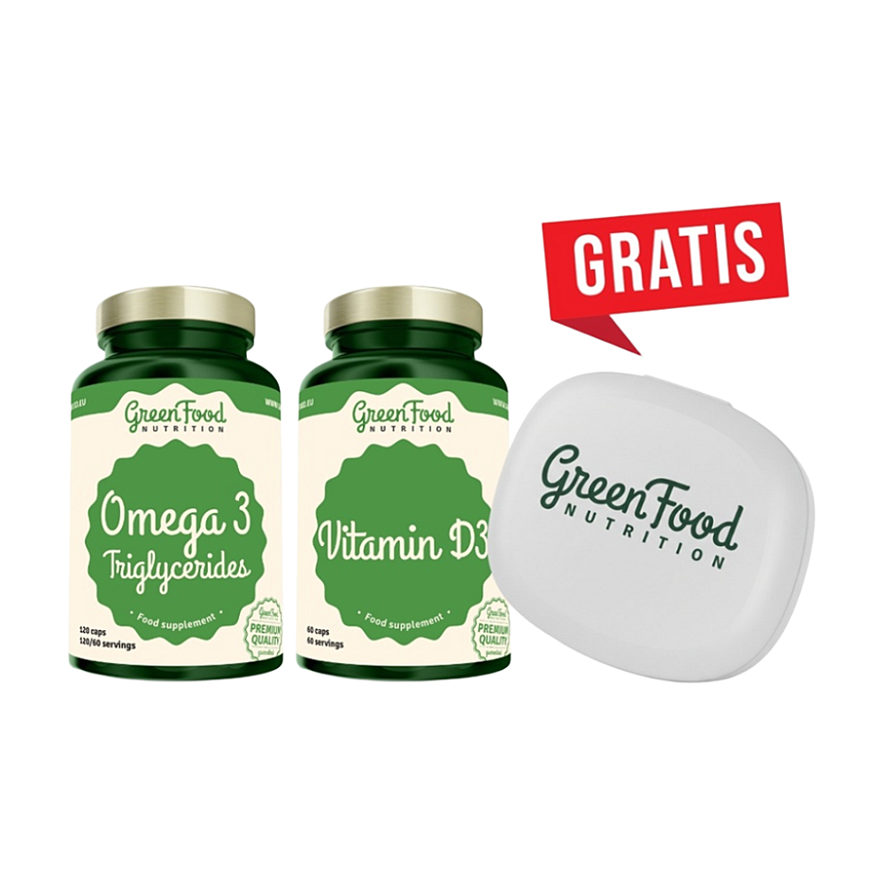 GreenFood Nutrition Omega 3 with Vitamin E + Vitamin D3 sada na podporu činnosti nervovej sústavy kúpite na Mojalekaren.sk