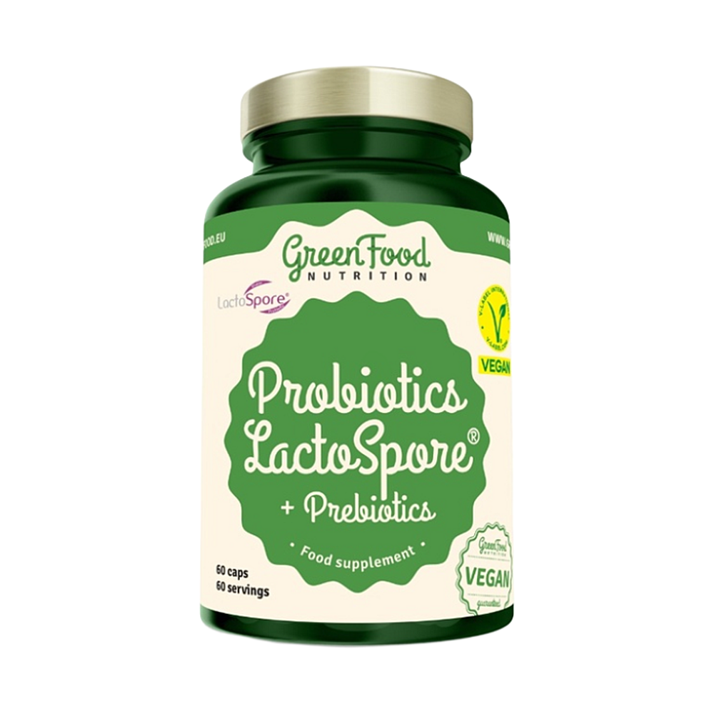 GreenFood Nutrition Probiotics LactoSpore® + Prebiotics kapsuly s probiotikami 60 cps kúpite na Mojalekaren.sk