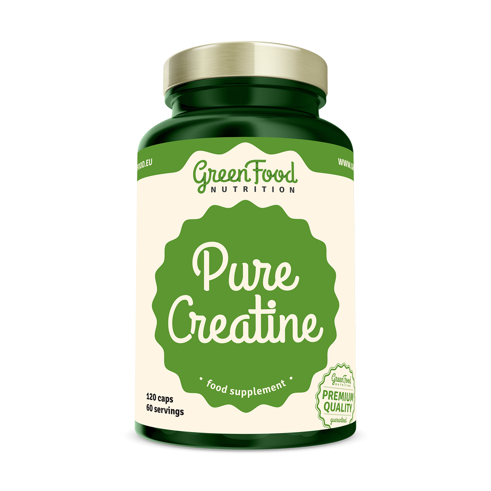 GreenFood Nutrition Pure Creatine podpora športového výkonu 120 cps
