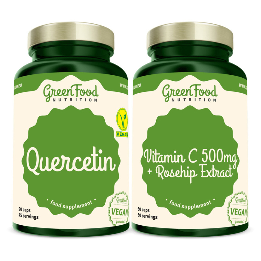 GreenFood Nutrition Quercetin + Vitamin C 500 mg sada na podporu imunitného systému