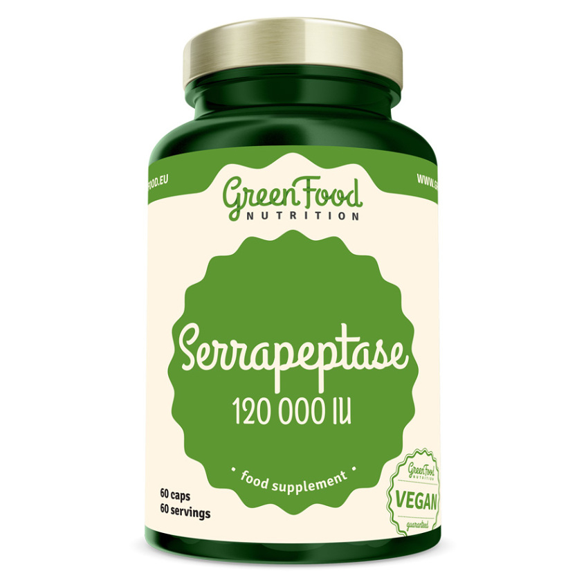 GreenFood Nutrition Serrapeptase 120 000 IU podpora správneho fungovania organizmu 60 cps