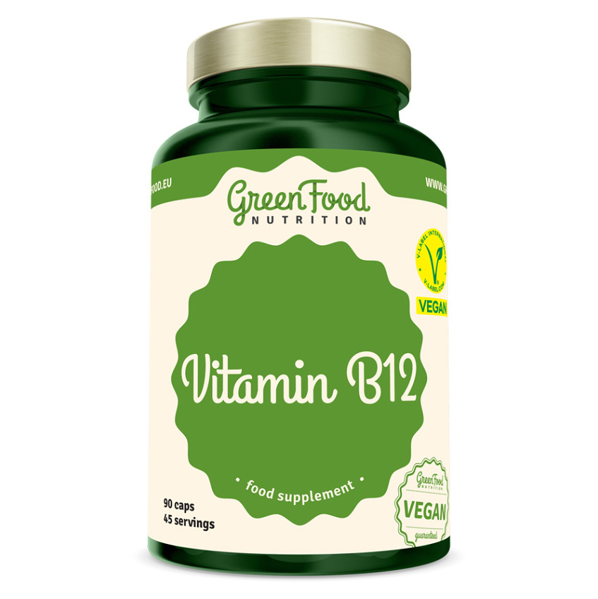 GreenFood Nutrition Vitamin B12 kapsuly na podporu zníženia miery únavy a vyčerpania 90 cps