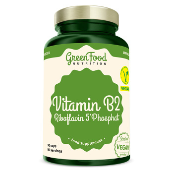 GREENFOOD NUTRITION Vitamín B2 riboflavín 5'phosphat 90 kapsúl (Vitamin B2, riboflavin) - Jednozložkové