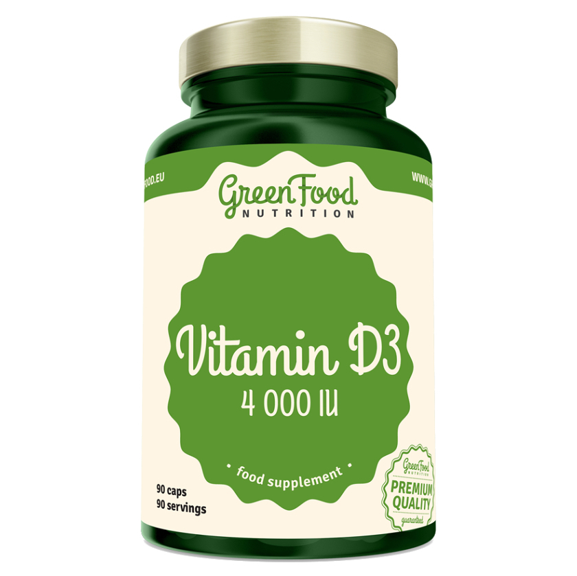 GreenFood Nutrition Vitamin D3 4000IU kapsuly s vitamínom D 90 cps kúpite na Mojalekaren.sk