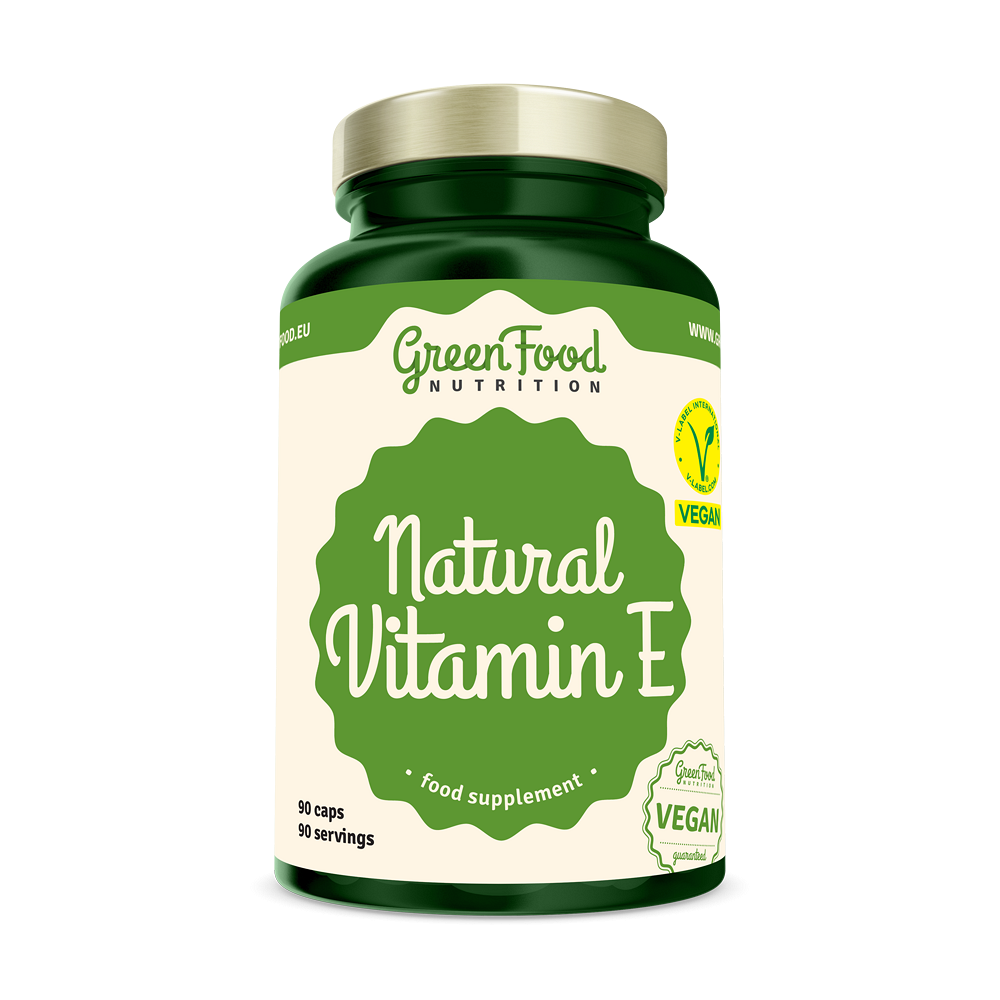 GreenFood Nutrition Vitamin E D-Alpha Tocopheryl kapsuly s vitamínom E 90 cps