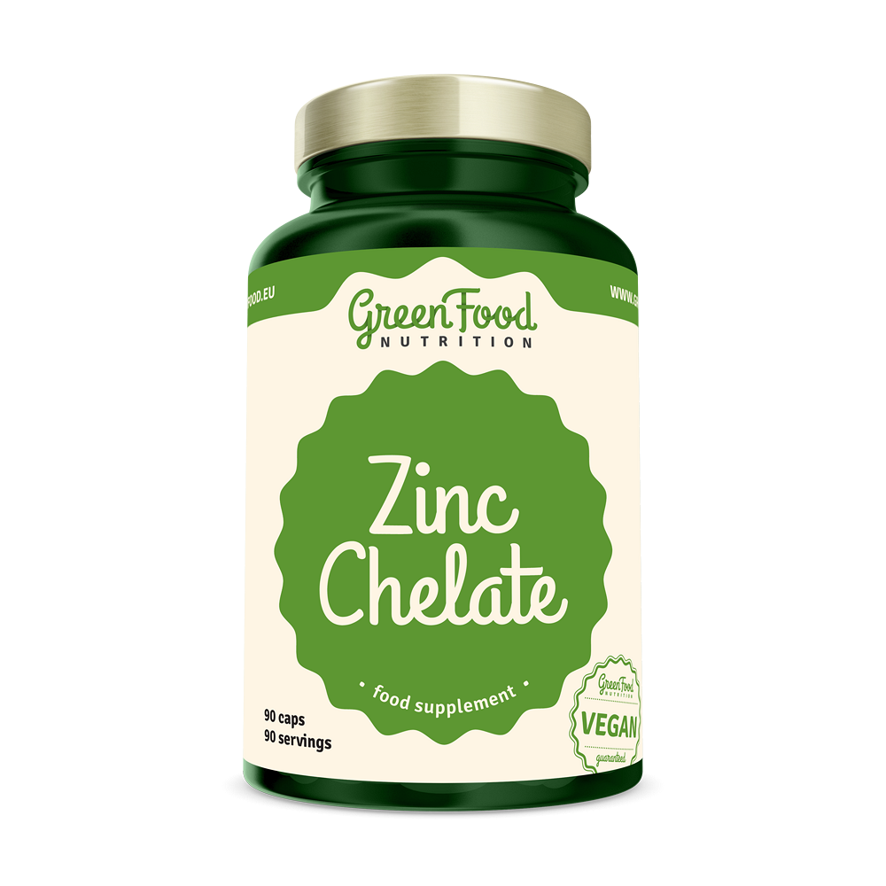 GreenFood Nutrition Zinc Chelate kapsuly na podporu imunitného systému, pre krásnu pleť a nechty 108 g