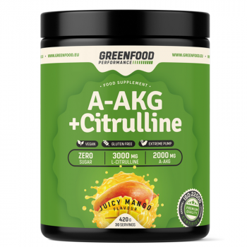 GREENFOOD NUTRITION Performance A-AKG + citrulline malate šťavnaté mango 420 g