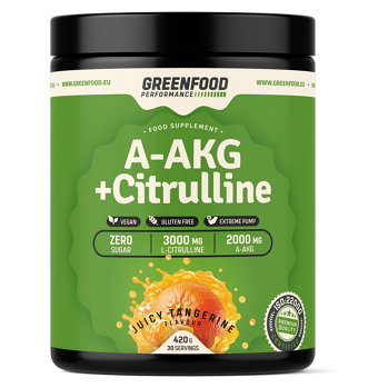GREENFOOD NUTRITION Performance A-AKG + citrulline malate šťavnatá mandarínka 420 g