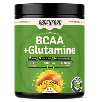 GREENFOOD NUTRITION Performance BCAA + glutamine šťavnaté mango 420 g