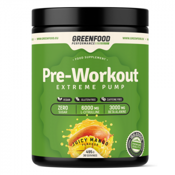 GREENFOOD NUTRITION Performance pre-workout šťavnaté mango 495 g