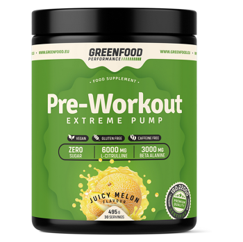 GREENFOOD NUTRITION Performance pre-workout šťavnatý melón 495 g