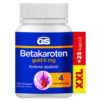 GS Betakarotén gold 6 mg XXL 135 + 25 kapsúl (Vitamíny na pleť) - Viaczložkové