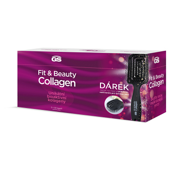 GS Fit & beauty collagen DUOPACK 50 + 50 kapsúl + DARČEK kefa na vlasy (Vitamíny na pleť) - Viaczložkové