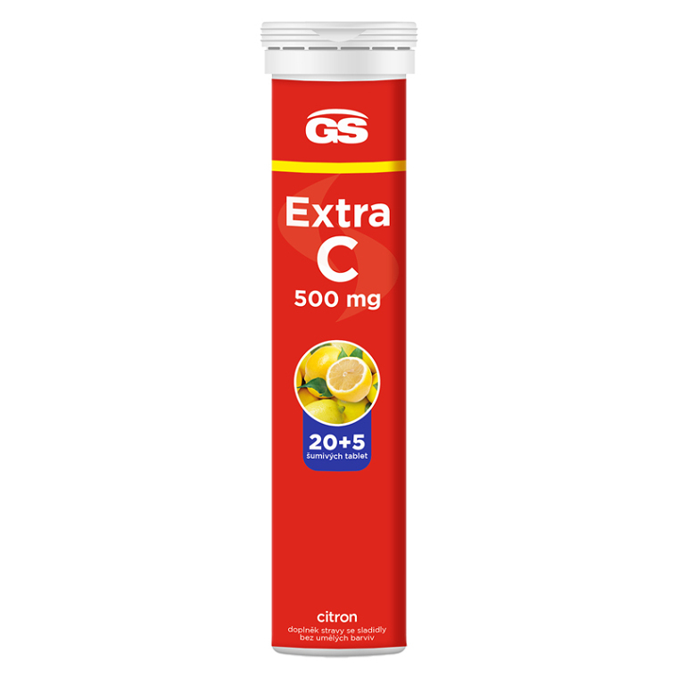 GS Extra C 500 mg citrón 20 + 5 šumivých tabliet kúpite na Mojalekaren.sk