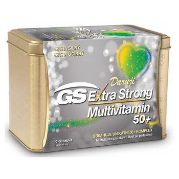 GS Extra Strong Multivitamín 50+ v plechovej krabičke 90+30 tabliet