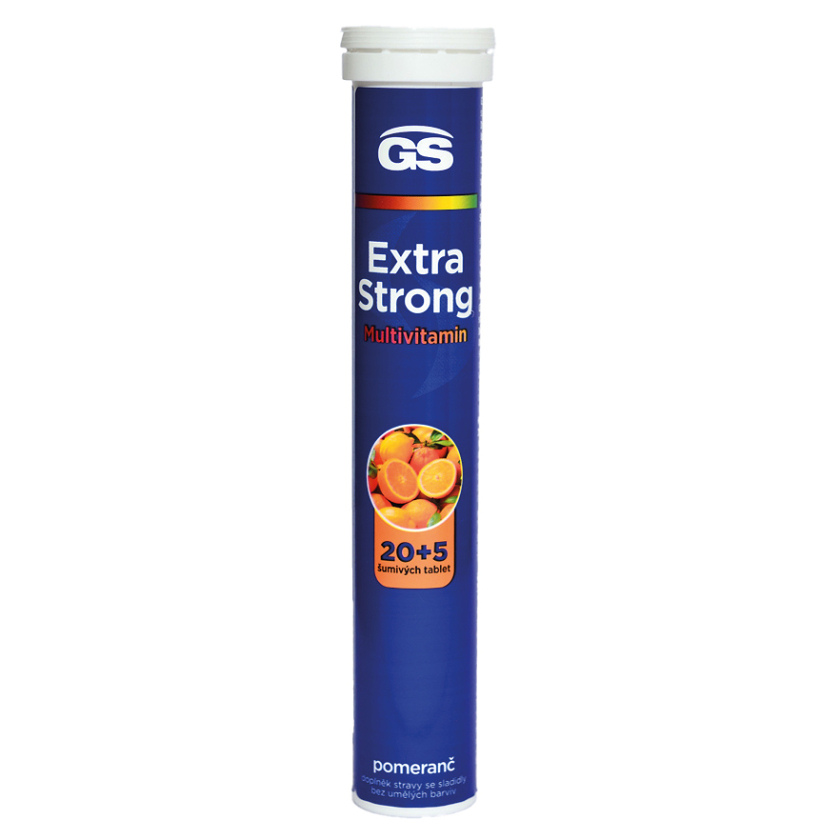 GS Extra Strong Multivitamin šumivé tablety s multivitamínovým komplexom príchuť Orange 25 tbl kúpite na Mojalekaren.sk