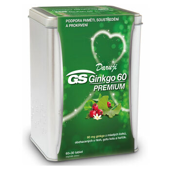 GS Ginkgo 60 Premium v plechovej krabičke 90 tabliet