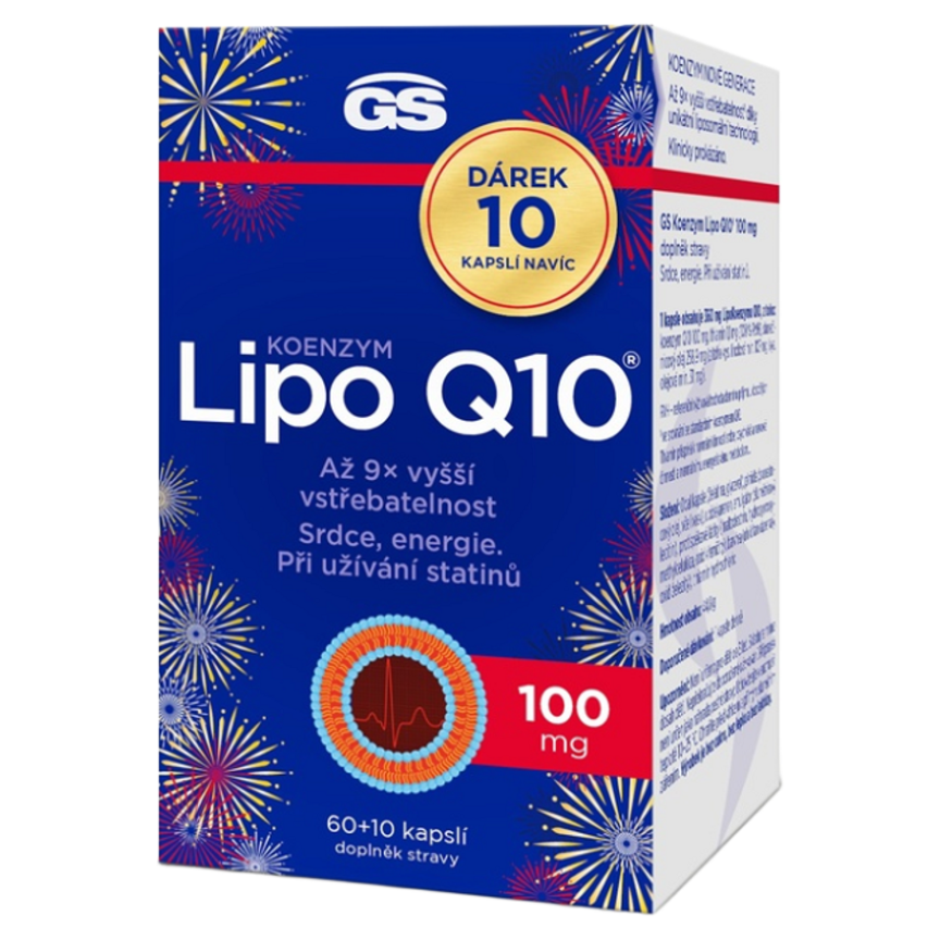 GS Koenzým Lipo Q10 100 mg kapsuly pre zdravé srdce a cievy 70 cps kúpite na Mojalekaren.sk