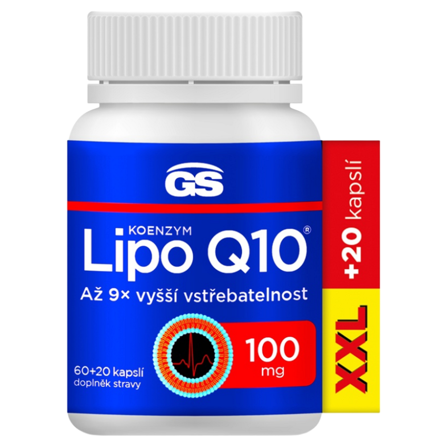 GS Koenzým Lipo Q10 100 mg kapsuly pre zdravé srdce a cievy 80 cps