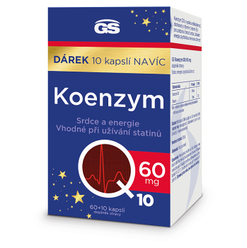 GS Koenzým Q10 60 mg 60 + 10 kapsúl NAVYŠE